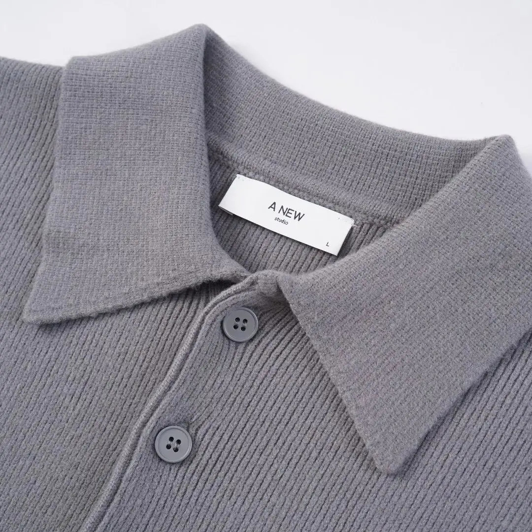 polo shirt men 2024 spring and autumn highgrade mens wear American retro heavy lapel hoodie longsleeved coat 240930