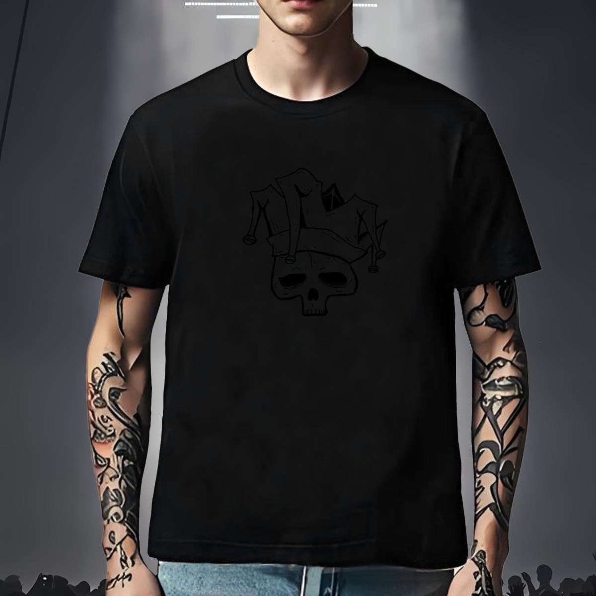 Loose T Shirts Men 230g Cotton skull Spring Summer Anime Breathable Short Sleeve Tshirt for Man Woman Casual New Clothings