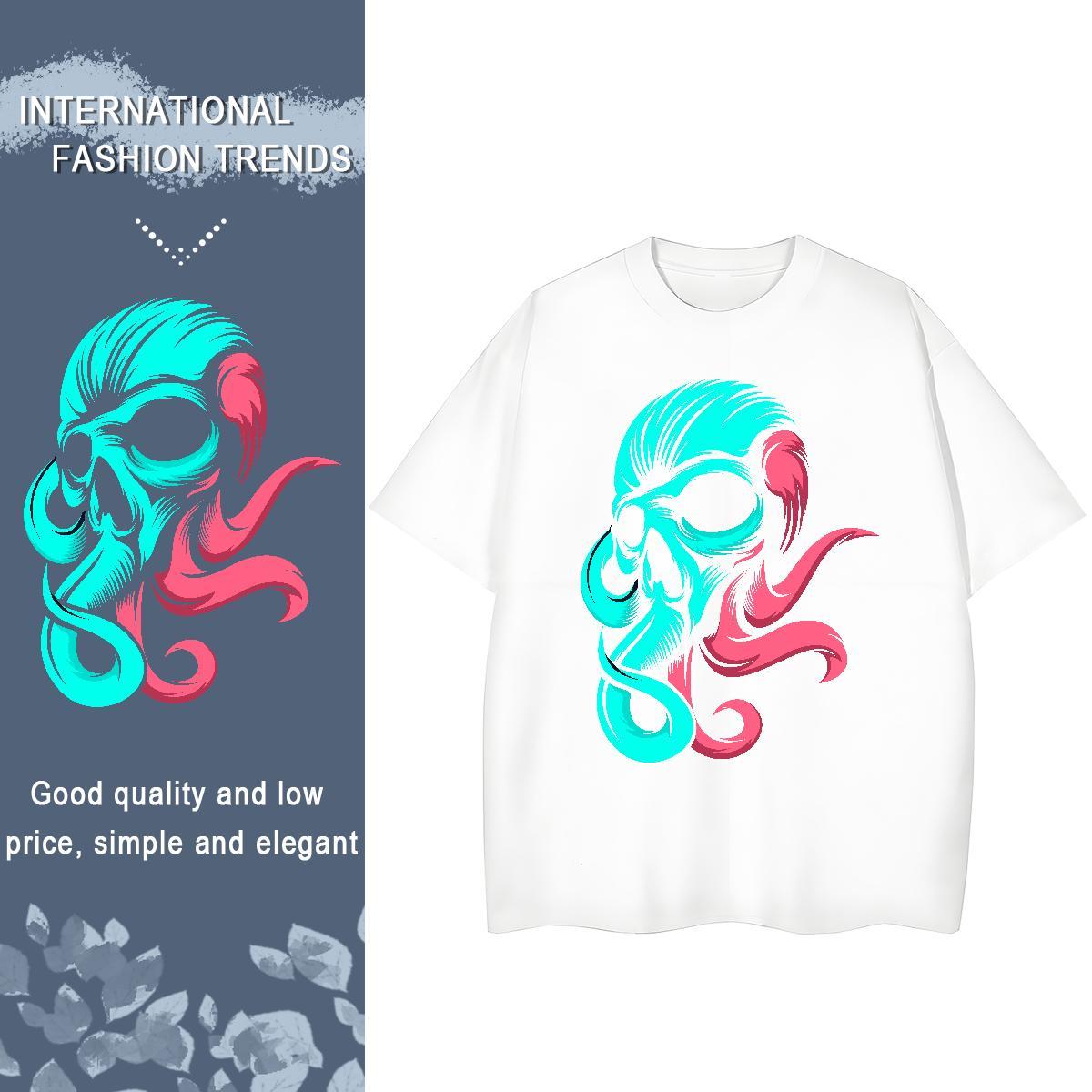 Stylist Woman T Shirts 230g Cotton Round Neck Short Sleeve Casual Sport skull Couples T Shirts Designer Plus Size Custom Top Shirts