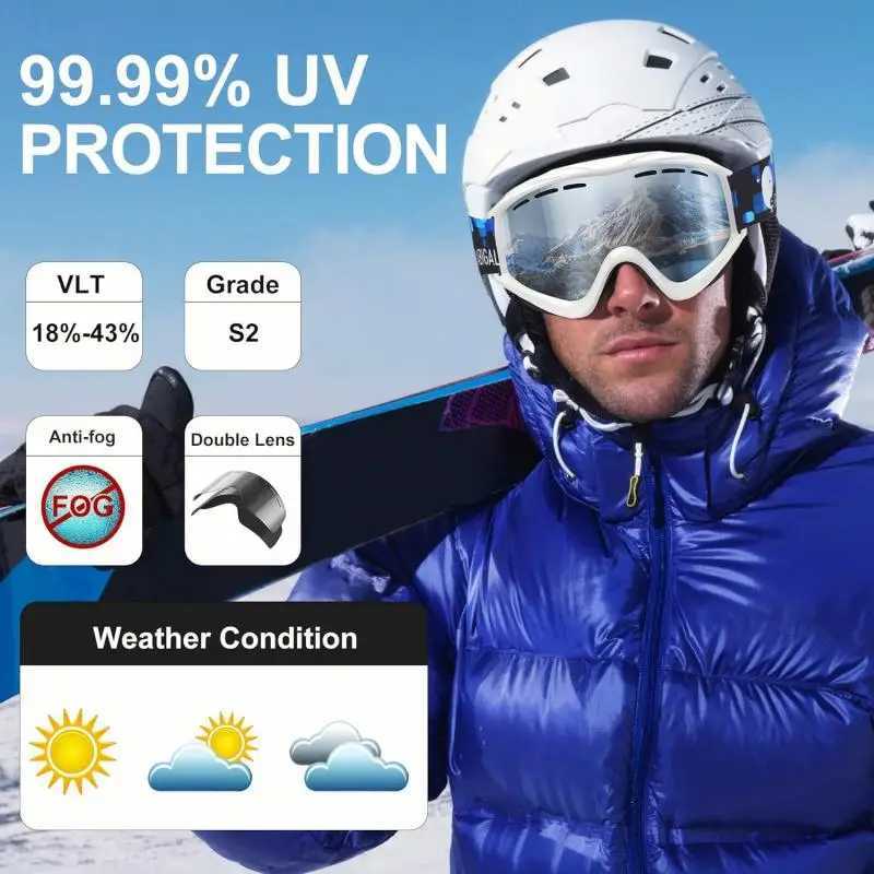 Ski goggles for men adult sled goggles 100% UV anti fog ski goggles CL241010