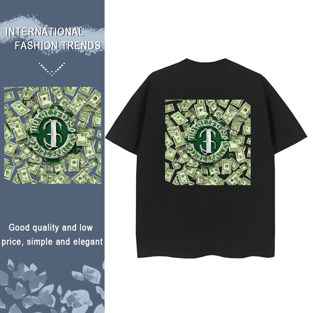 Fashion Womens T Shirts 230g 100% Cotton Breathable Short Sleeve Outdoor dollar Woman Tshirt 5A Anime Tee Shirt