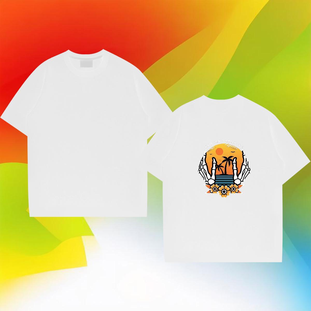 Cool T-Shirts 230g 100% Cotton skull Outdoor Custom Cartoon Breathable Short Sleeve Men Tshirts Classic Casual Tops