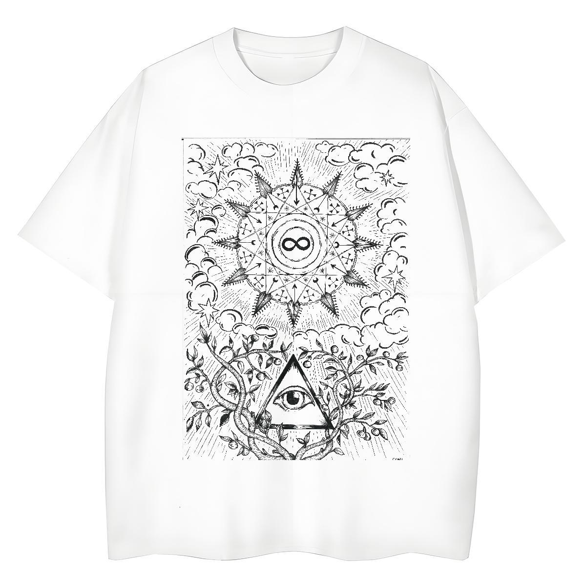 2024 T Shirt For Woman 230g 100% Cotton Breathable Outdoor eye of the devil Women Tees Free Shipping DIY Logo Tees Shirts