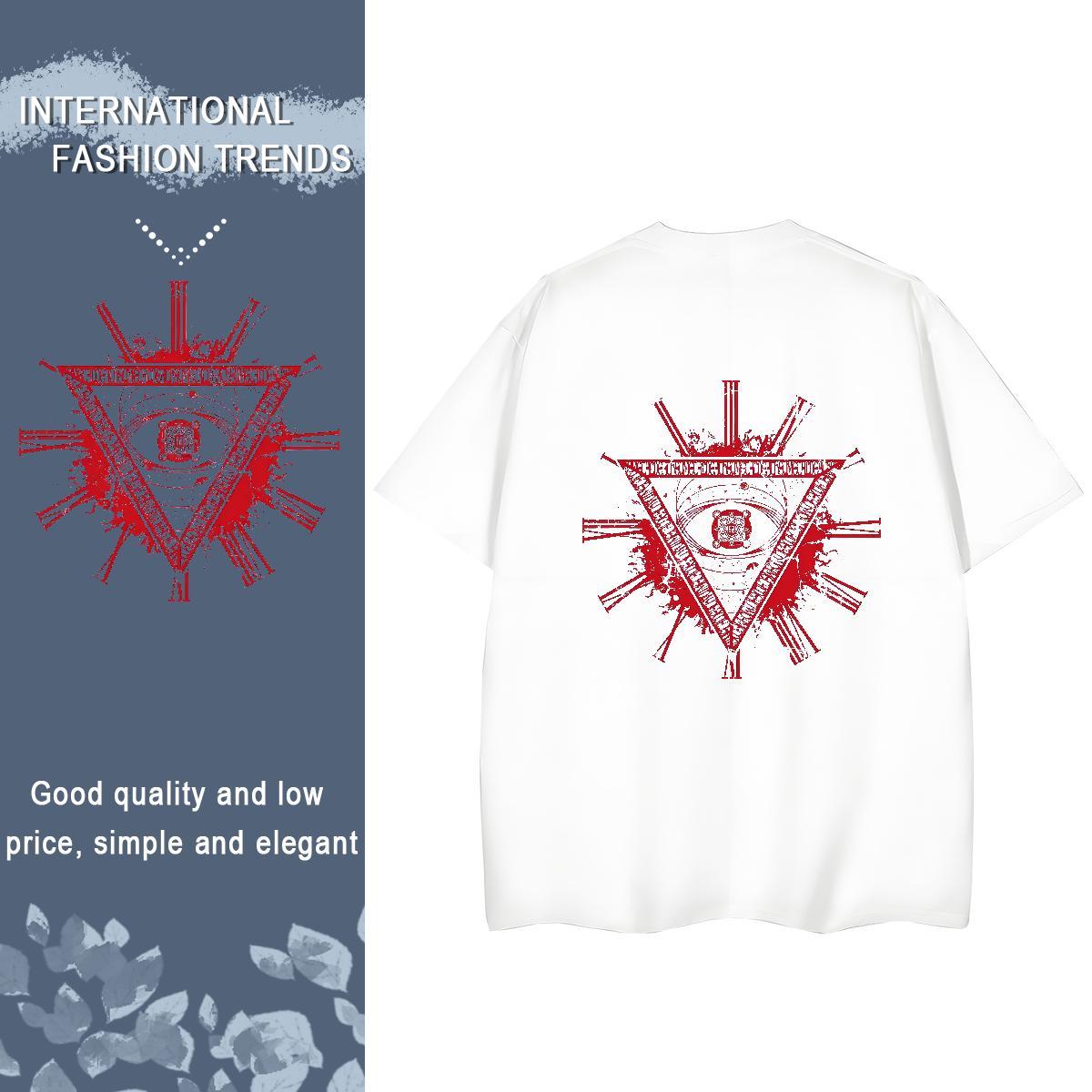 Stylist Womens T Shirts 230g Pure Cotton Breathable Short Sleeve Hip Hop Street eye of the devil Lady T shirt Nice Anime Oversized Tees Shirts