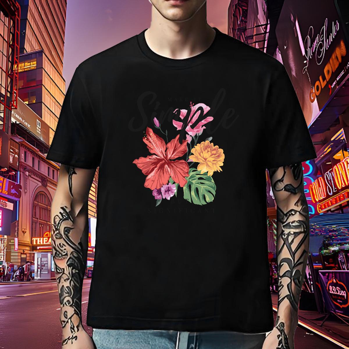 Comfortable T-Shirts 230g Cotton letter Street Casual Anime Breathable Crew Neck Mens Tshirts Factory Direct Tees