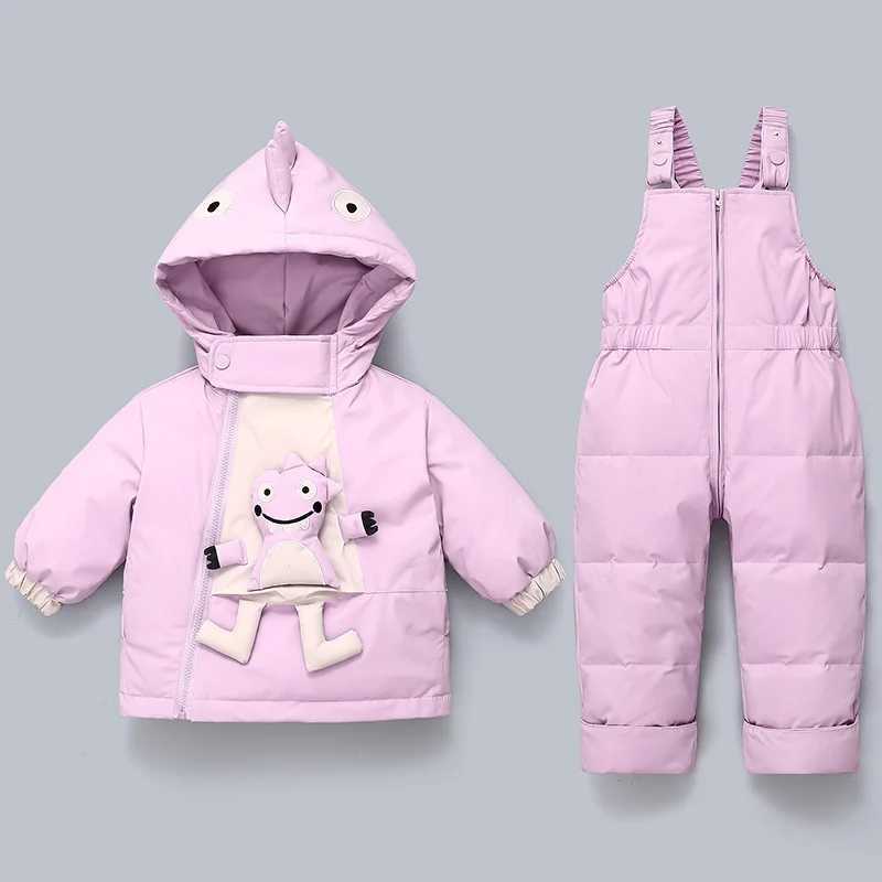 Down Coat Children Clothing Set Baby Winter Warm Cartoon Down Jackets Boy Thick Jumpsuit Infant overcoat toddler Girl Clothes Snowsuit H241010