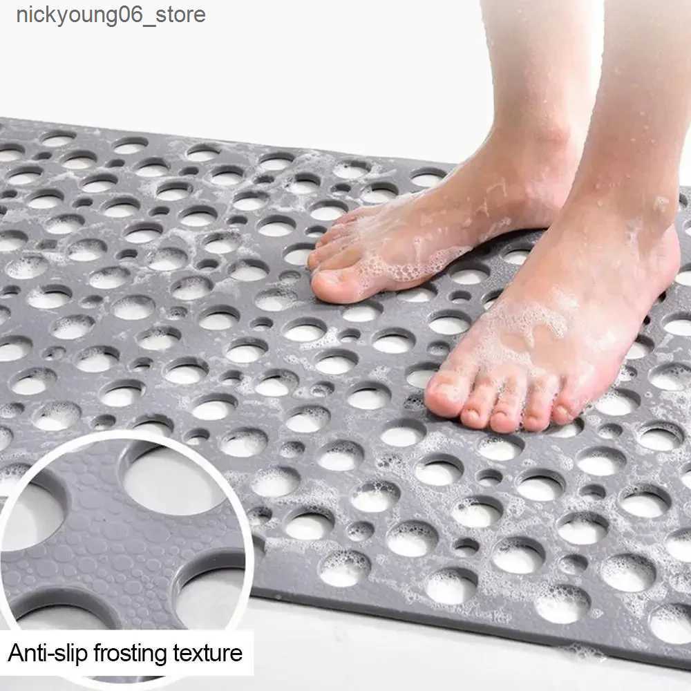 Non-Slip Bath Mats 1PC Extra Porous Large Bath Mat Non Slip Bathtub Strong Suction Anti-Mold TPE Shower Mat Kitchen Bathroom Products 70x38/75x43cm L2