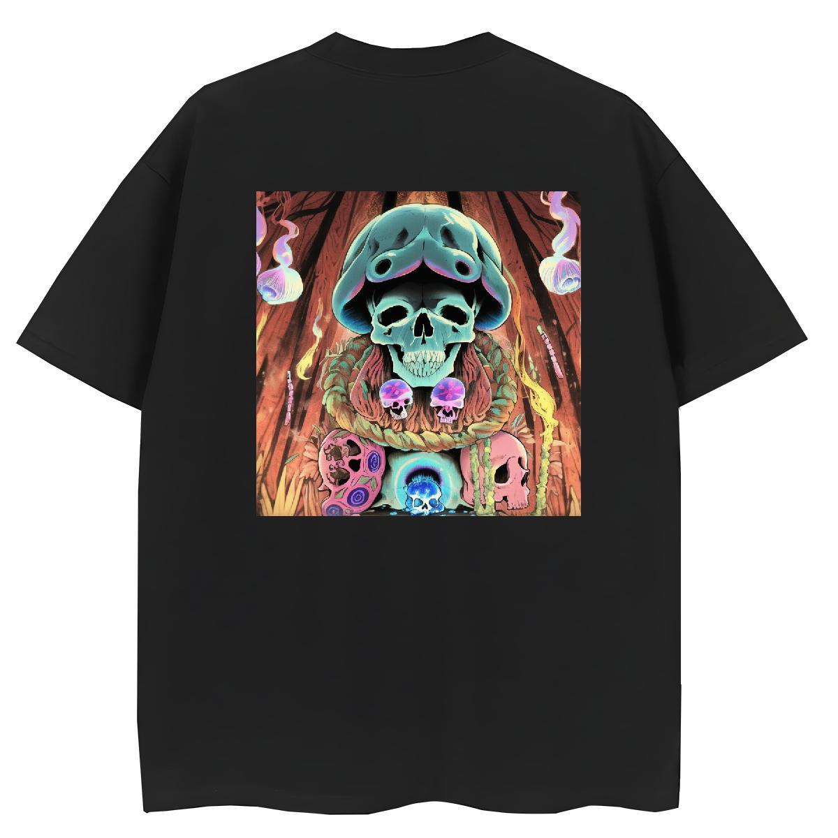 Fashion Casual Women T Shirts 230g 100% Cotton Crew Neck Breathable Home Outdoor skull Couples T Shirts Unisex DIY Logo Tee Shirt