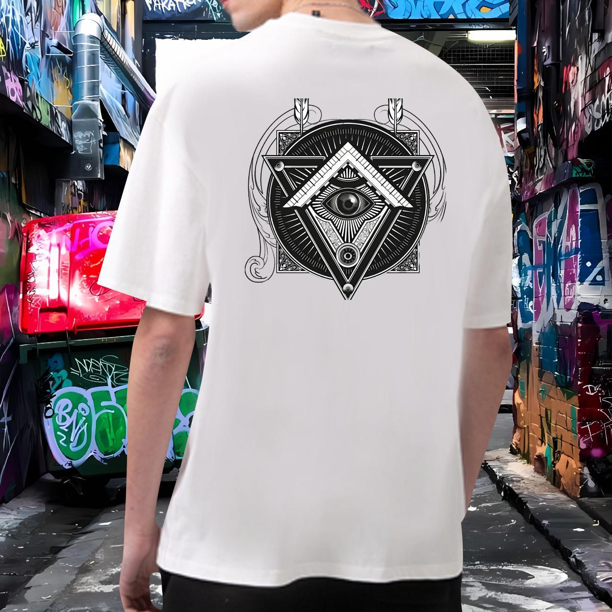 Free Shipping T shirt 230g Cotton eye of the devil Outdoor DIY Anime Pure Cotton Mens Tshirts 2024 DIY Tees