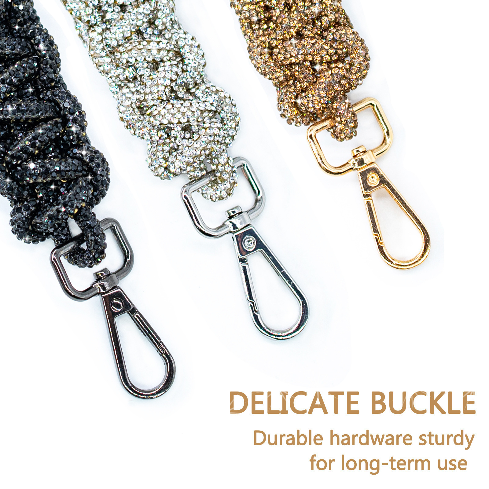 Crystal Rhinestones Diamond Woven Handmade Bag Strap For Handbag Purse Crossbody Shoulder Strap Glitter Belt Bag Accessories 240821