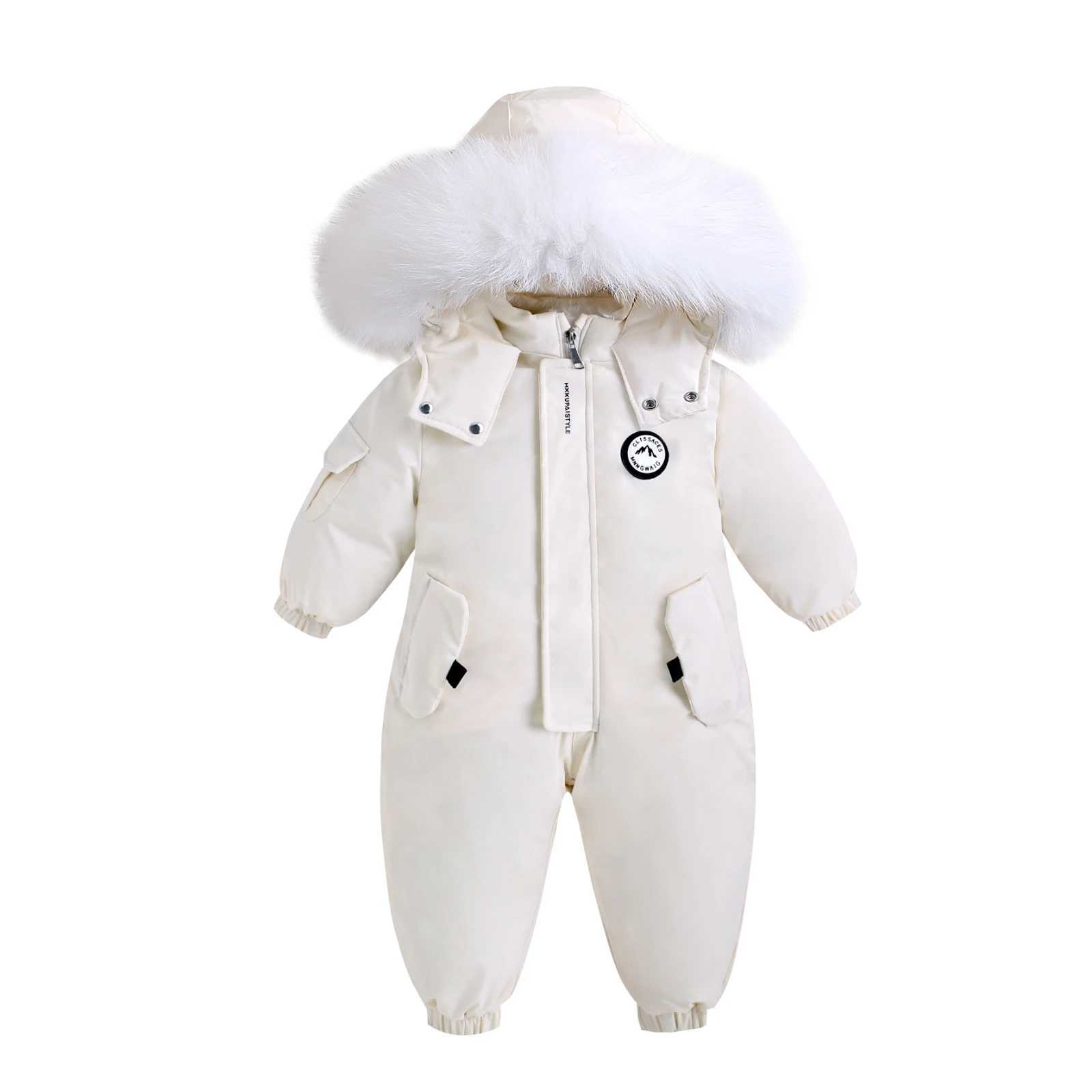 Down Coat Autumn Winter Baby overcoat Jumpsuit Warm Ski Suit Plus Velvet coat toddler boy Clothes Children Jacket little girls clothing H241010