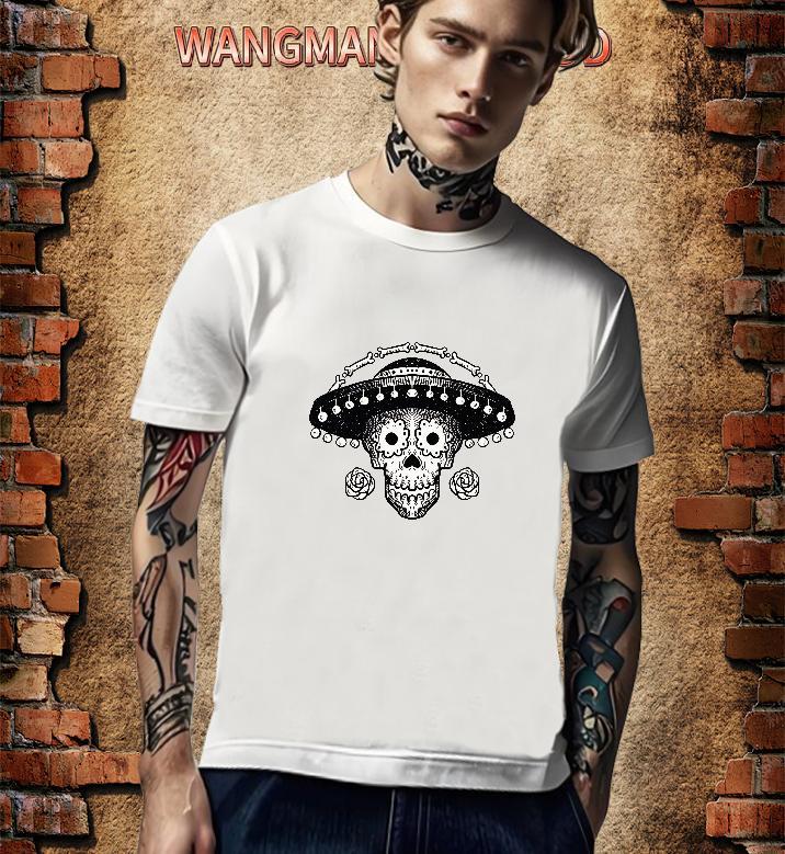 Unisex T-Shirts for Men 230g Cotton skull Street wear Hip Hop Anime O-Neck Short Sleeve Men Tshirts Factory Direct Wear