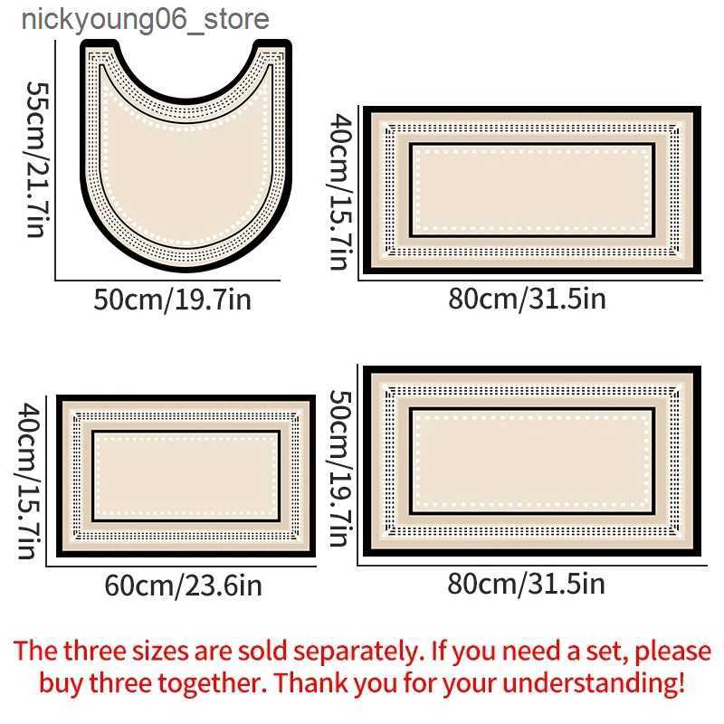 Non-Slip Bath Mats U-SHAPE Bathroom Floor Mat Toilet Mat Anti-slip Bathroom Mat Absorbent Bath Mat Non-Slip Shower Rug Door Mat Home Decoration L24091