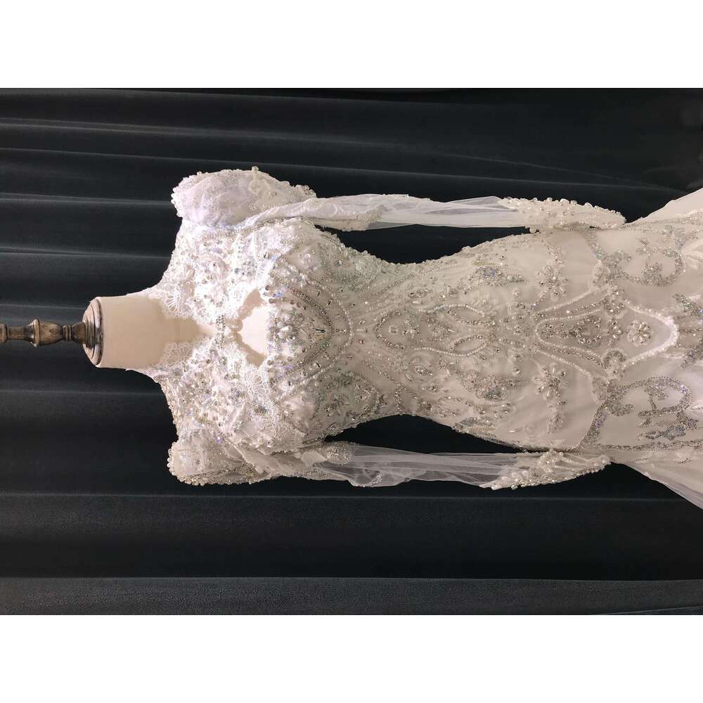 Kisswhite Green Collection Glitters Crystals mermaid custom made with jacket beads Bridal Gown