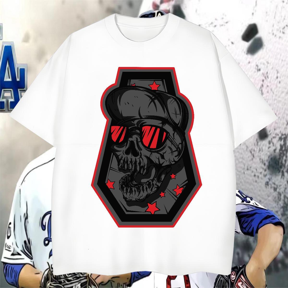 Brand T Shirts Men 100% Cotton 230g skull Outdoor White Plus Size Breathable Crew Neck Men Tees Classic Top Tees