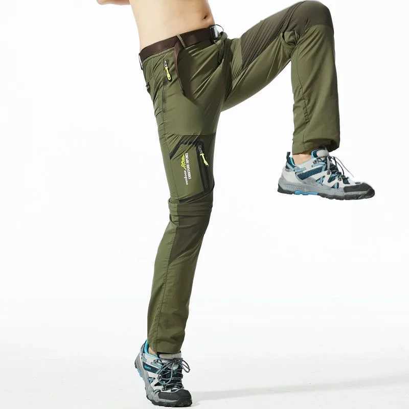 High quality mens summer new detachable quick drying hiking pants outdoor multi pocket elastic travel Safari cargo pants W241009