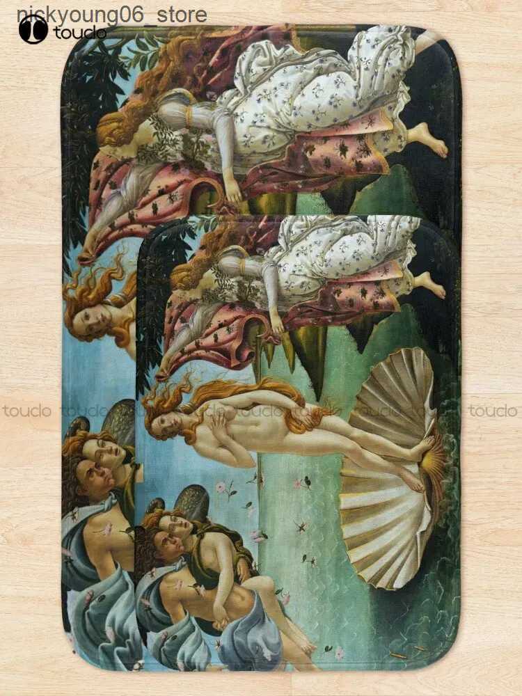 Non-Slip Bath Mats The Birth Of Venus By Sandro-Botticelli (1486) Bath Mat Christmas Bathroom Mats L240910