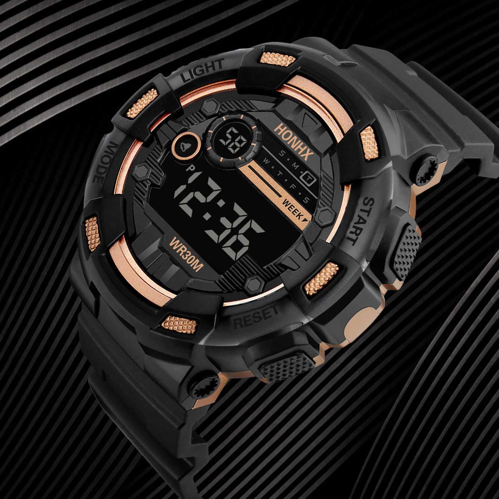 Men Watch Military Big Number Watch 2022 Popular Fitness Sports Watch Shockproof Waterproof Multi-function Outdoor Digital WatchX241010