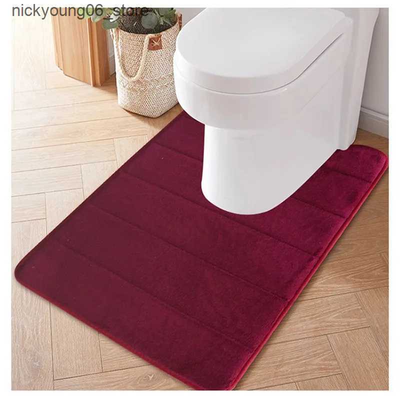 Non-Slip Bath Mats Household Slow Rebound U-Shaped Water Absorbing Mats Bathroom Toilet Mats Kitchen Mats Toilet Floor Mats Toilet Accessories L240910