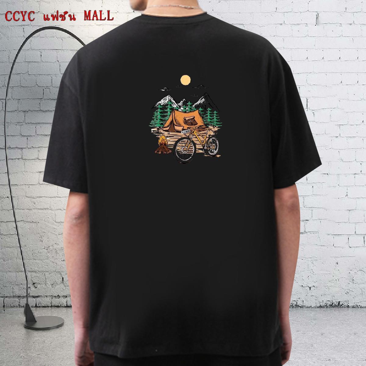 High Quality Man T Shirts 230g 100% Cotton mountains Home Outdoor Cartoon Print O Neck Short Sleeves Mens Tshirts Brand Tee Shirt