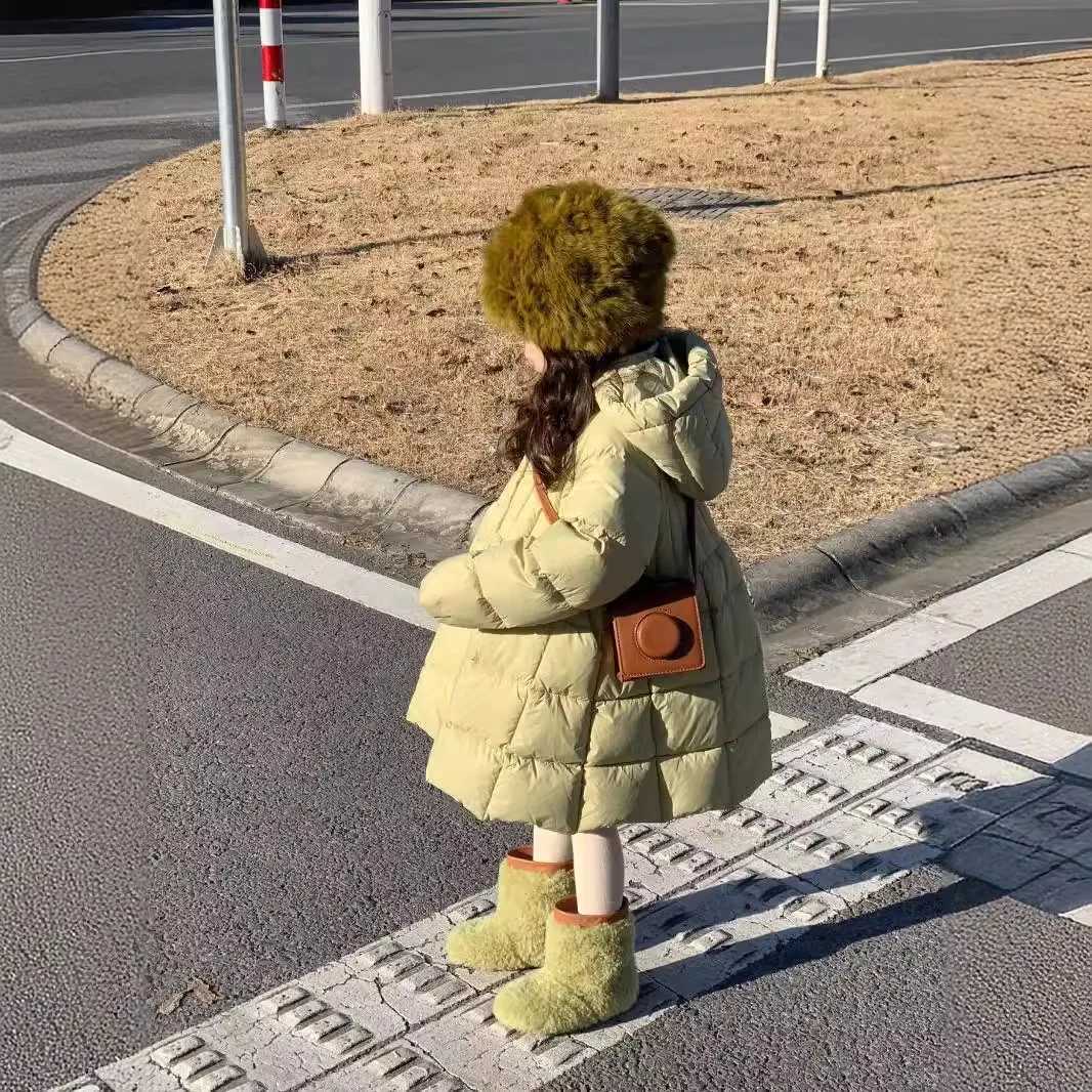 Down Coat 2024 Winter Girls Fashion Hooded Park Thick Warm Coat for 3-10 Years H241010