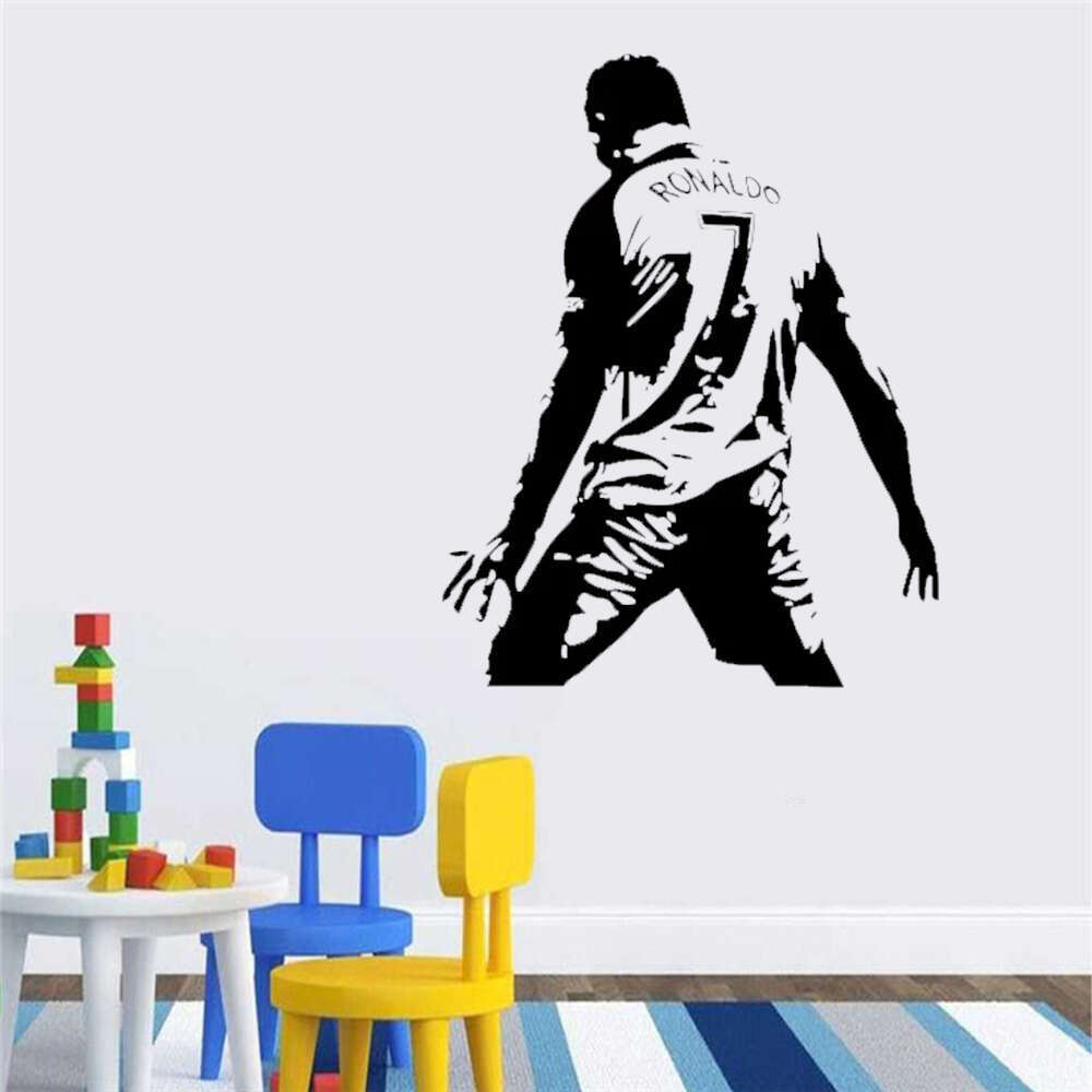 Football Cristiano Vinyl Sticker Soccer Athlete Ronaldo Wall Decals Art Mural For Kis Room Living
