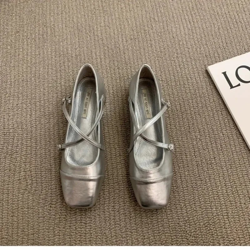 Mary Jane womens shoes vintage high heels womens shoes soft and comfortable red ballet shoes Zapatos De Mujer 241007