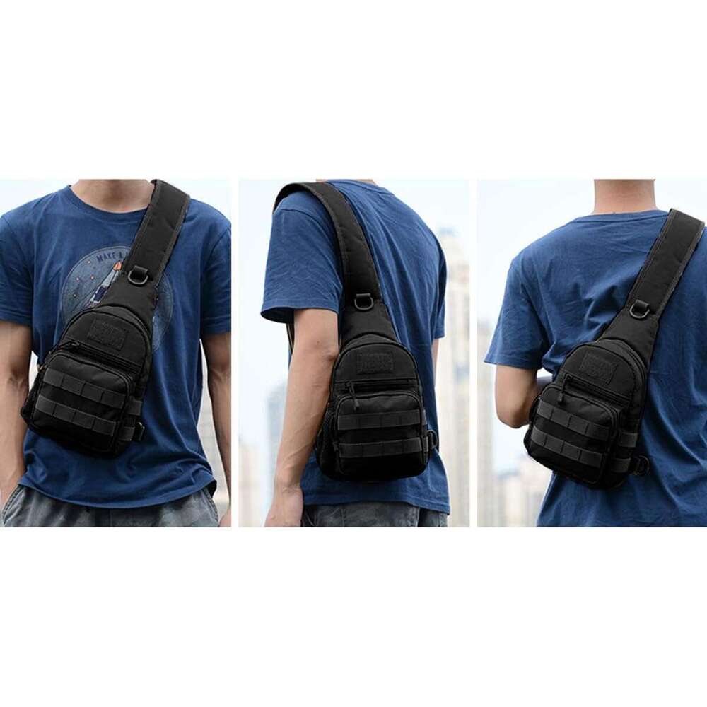 Sg Chest Bag, 900D Nylon Tactical MOLLE Compact Crossbody Hiking Cycg Pack