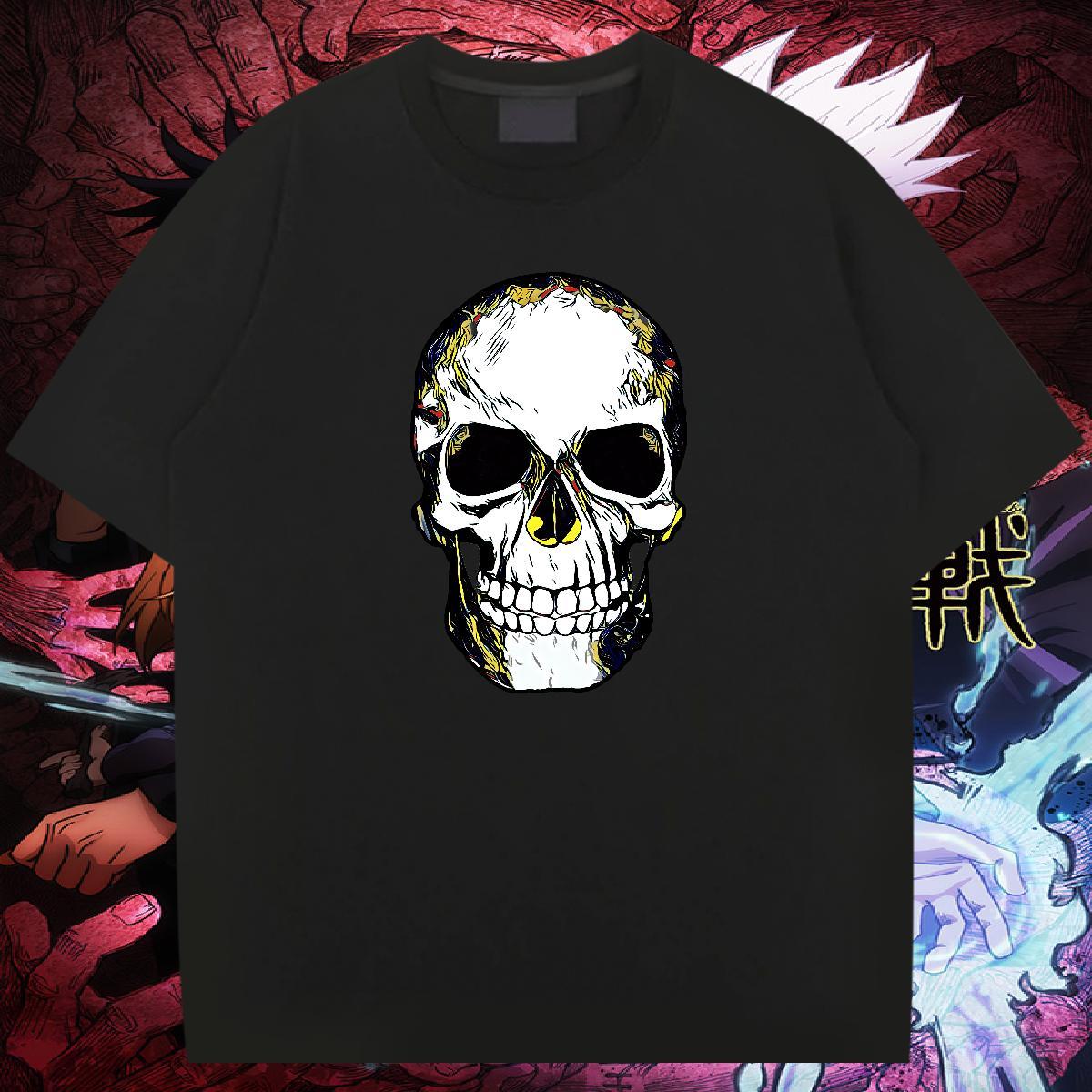 Soft T shirt 230g Cotton skull Casual Beach Cartoon Print Crew Neck Men Tops Tees New Designer Top Tees