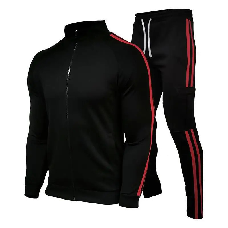 mens track and field clothing mens set sports shirtsports pants track and field clothing zipper stand up collar sports clothing fitness mens clothing 