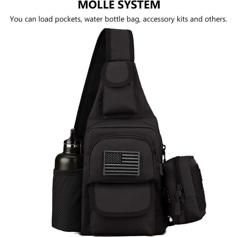 Tactical Sg Pack Military Molle Chest Crossbody Shoulder Bags with Patch