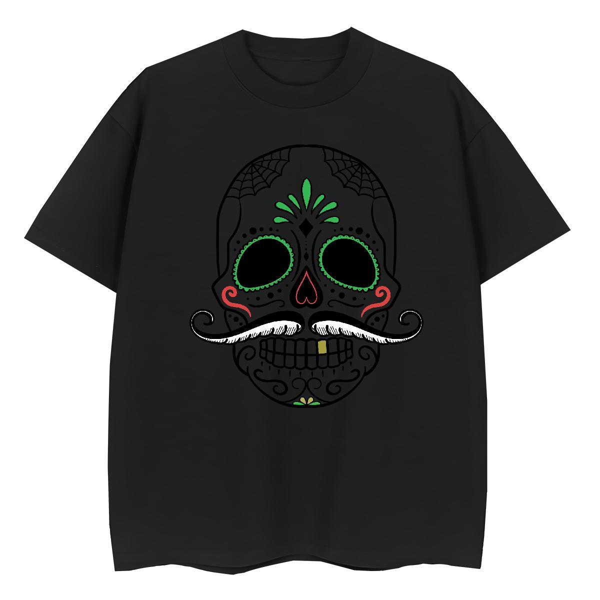 TOP Quality T-Shirts for Men 230g Pure Cotton skull Beach Custom Print Plus Size Breathable Soft Couples T Shirts Factory Direct Tee Shirt