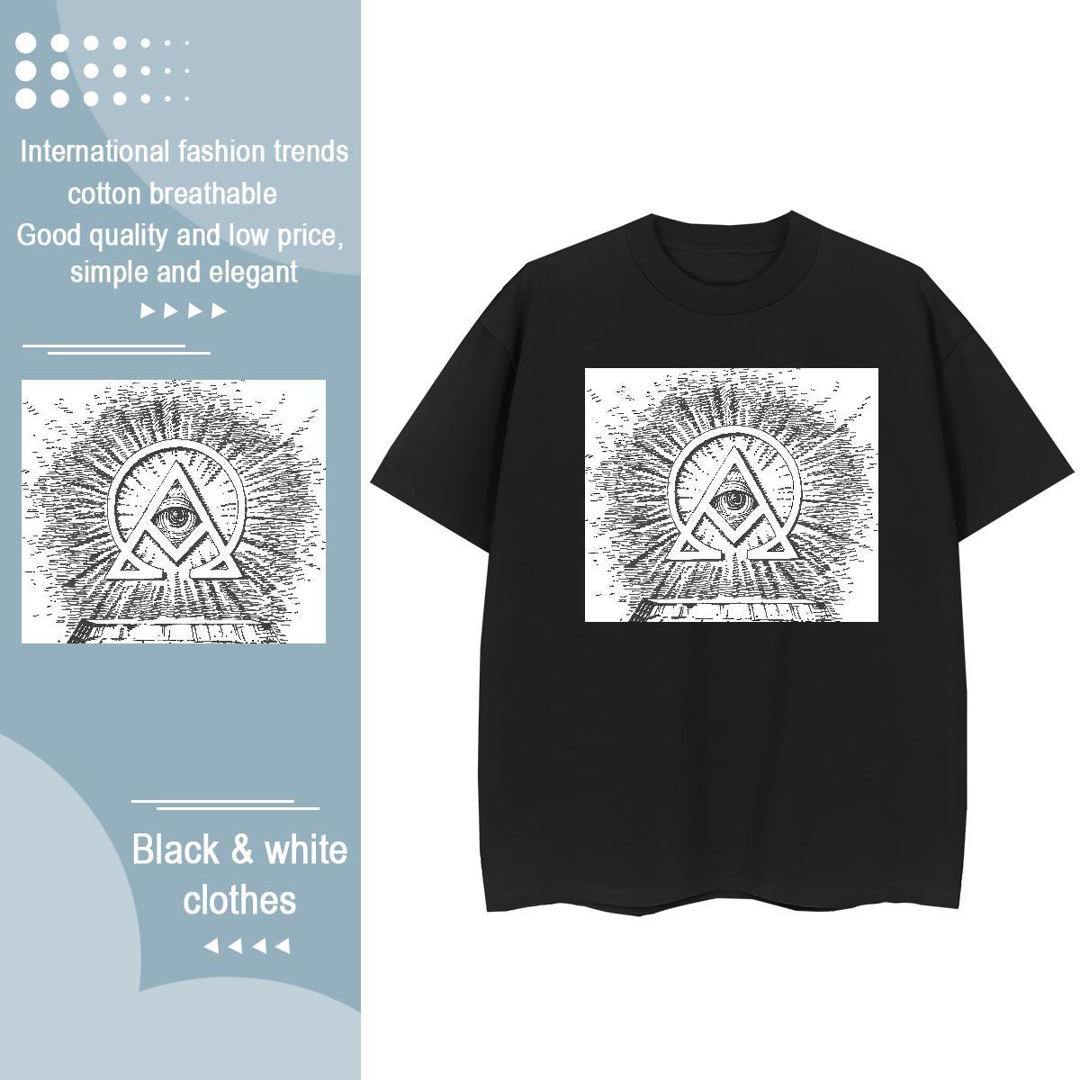 Stylist T shirt 230g 100% Cotton Breathable Short Sleeve Daily Wear eye of the devil Woman Tshirt Soft Floral Print Tees