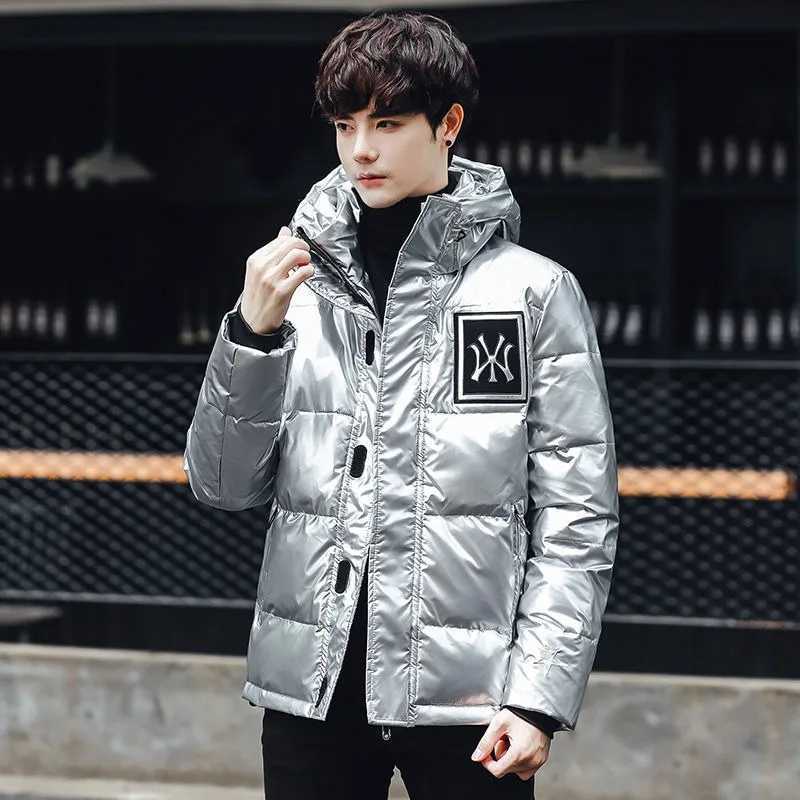 Men's Down Parkas 2024 New Men Down Jacket Winter Coat Short Loose Leisure Parkas Thicken Warm Glossy Outwear Hooded Fashion Overcoat Y241009Z8FT