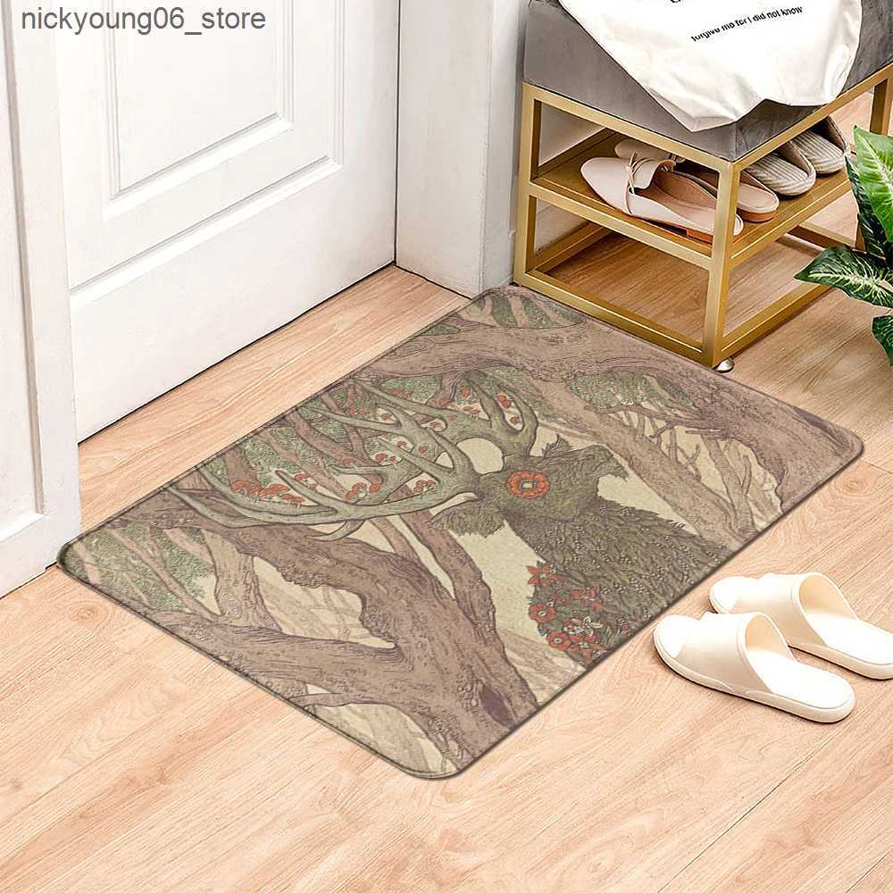 Non-Slip Bath Mats Oil painting Doormat Bathroom Printed Polyeste Kitchen Door Floor Carpet Cute Animal Decoration Floor Rug Door Mat Bath Mat L240910