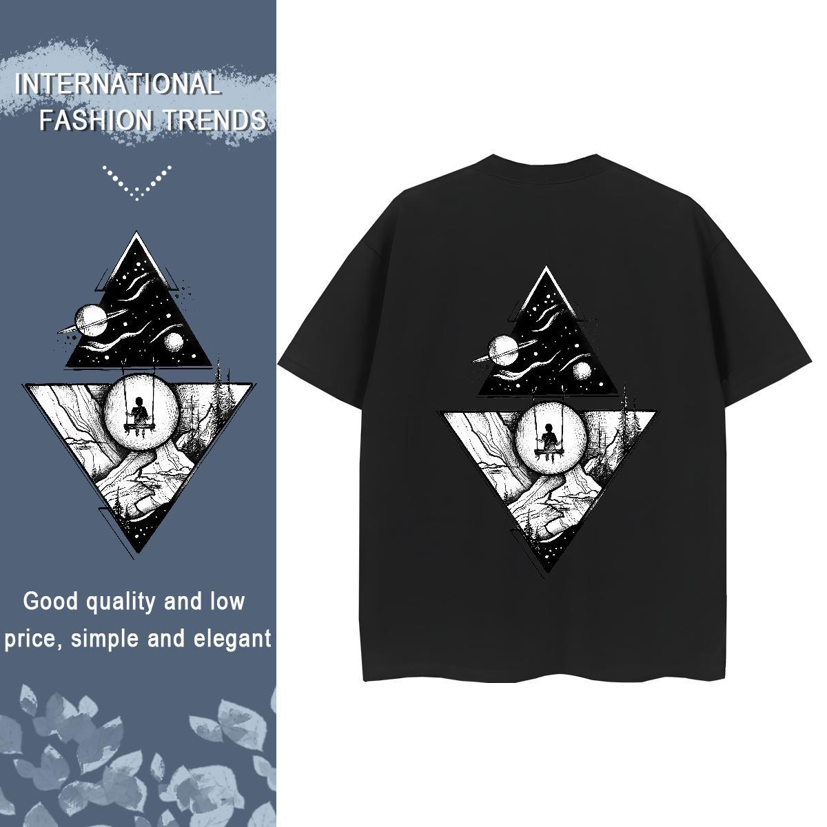 Classic Women T Shirts 230g Cotton O Neck Short Sleeves Casual Beach eye of the devil Unisex Tshirts Loose fit Anime Oversized Tee Shirt