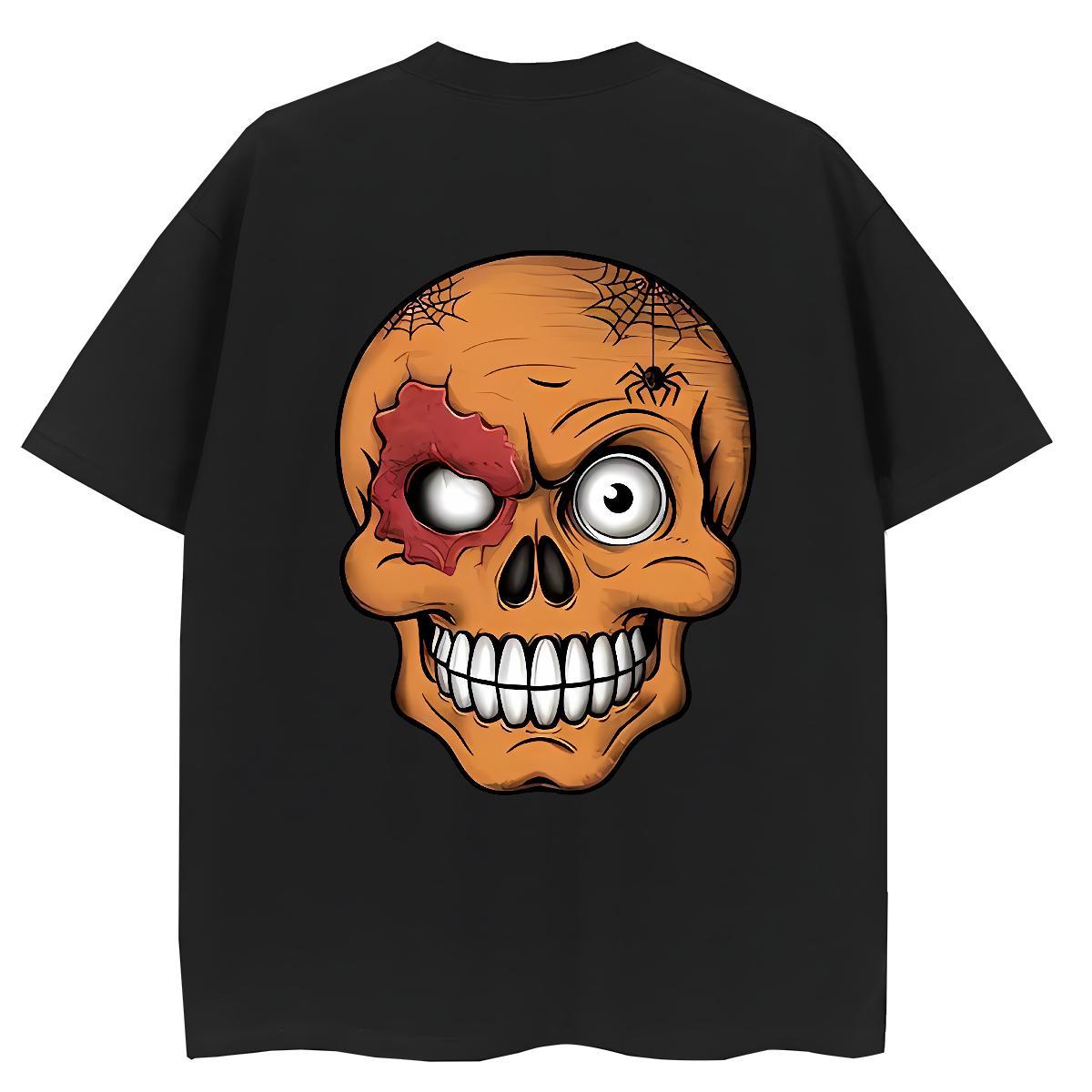 Custom T shirt 100% Cotton 230g Breathable Short Sleeve Street skull Unisex Tshirts Loose fit Custom Printing Top Tees