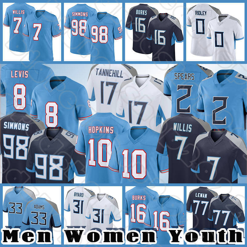 Jeffery Simmons Football DeAndre Hopkins Jerseys Ridley Tyjae Spears Treylon Burks Ryan Tannehill T'Vondre Sweat Harold Landry III Jamal Adams Hooker L'Jarius Sneed
