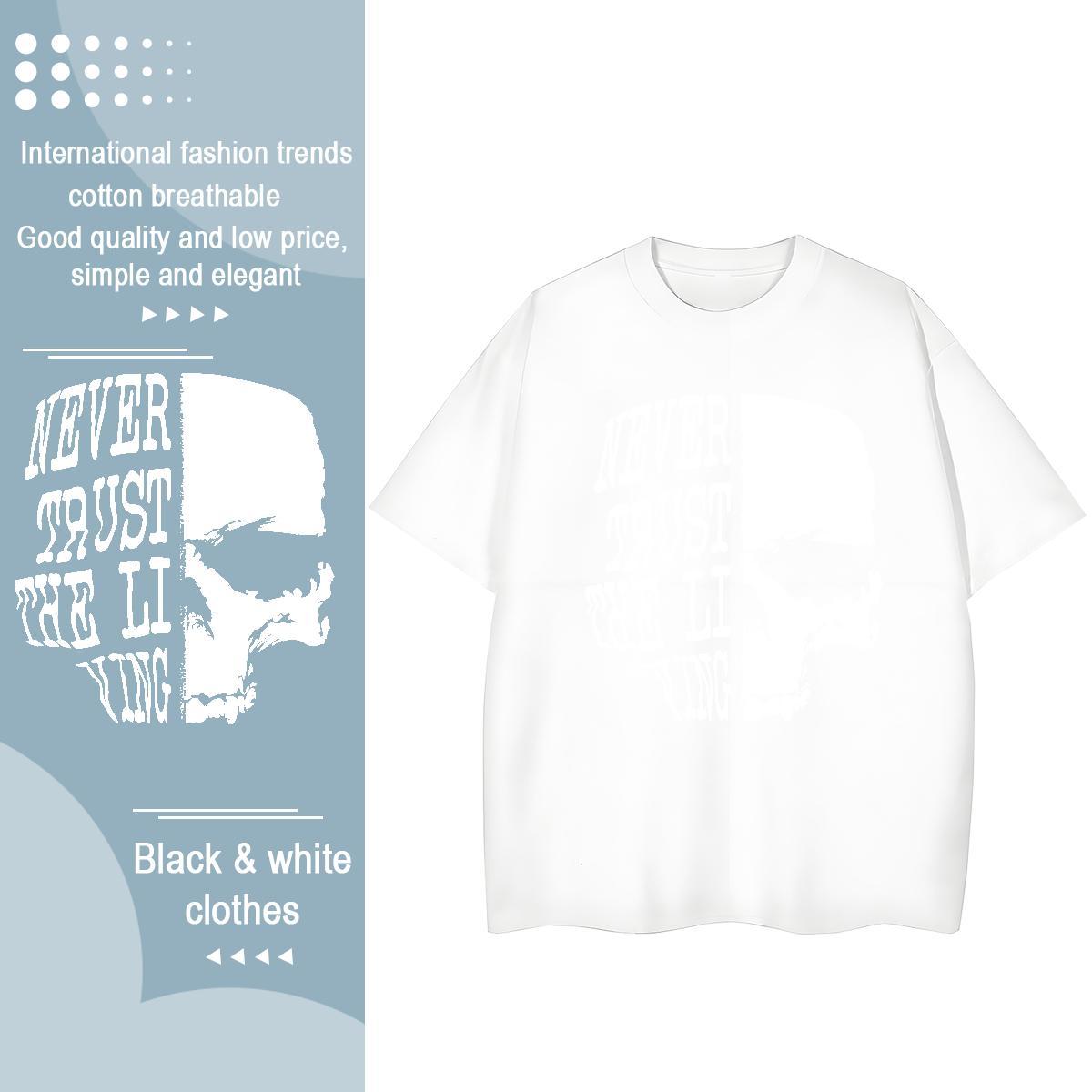 2024 Women T Shirts 230g Cotton Breathable Soft Casual skull Women Tshirts Designer Nice Cartoon Anime Clothes