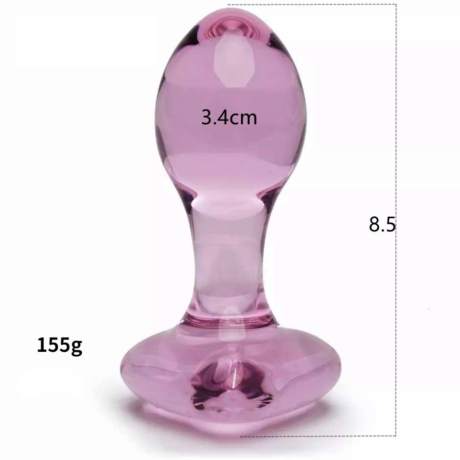 Glass Anal Plug Sex Toys For Women Pink Heart Anal Stimulator Crystal Buttplug Women Men Prostate Massage Vagina Butt Plug Balls 241010
