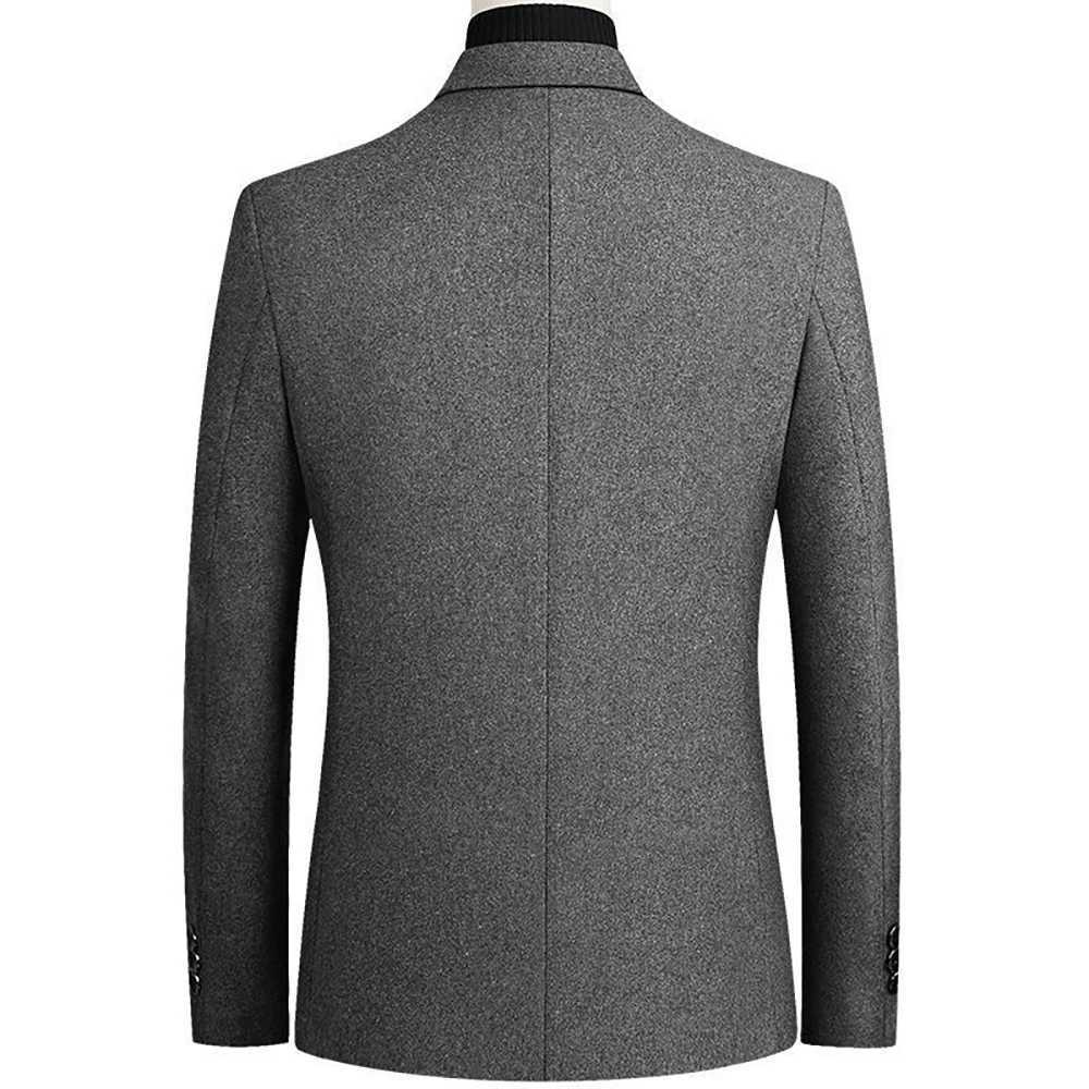 Autumn and winter mens slim woolen coat suit style solid color coat mens clothing LX241010