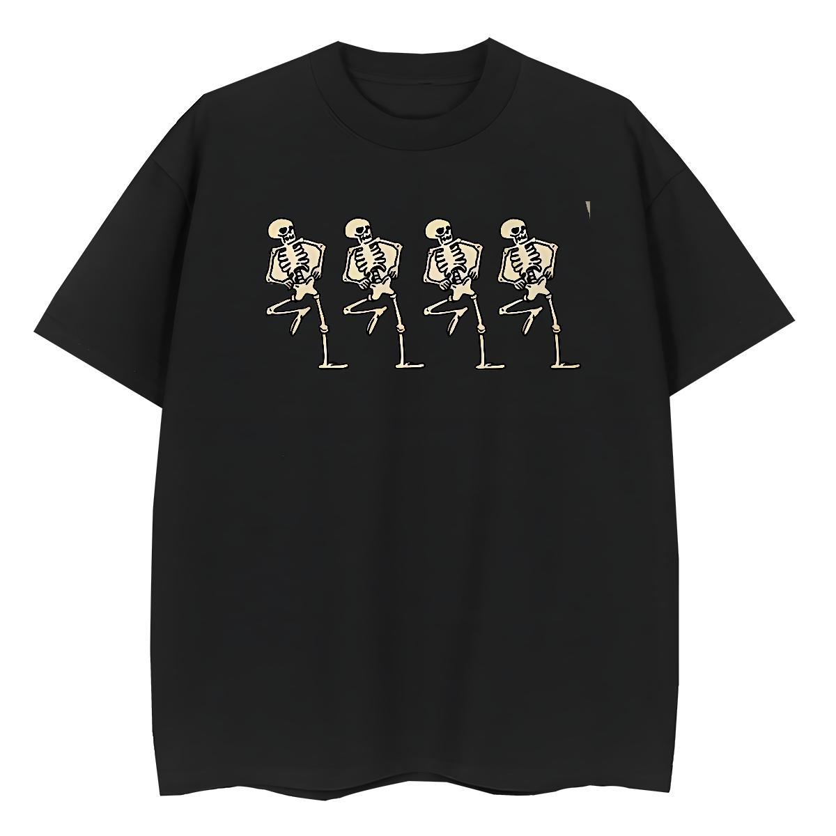 Free Shipping T shirt 230g Cotton skull Sport Custom Print Oversized Crew Neck Breathable Tshirt for Man Woman Casual New Tops