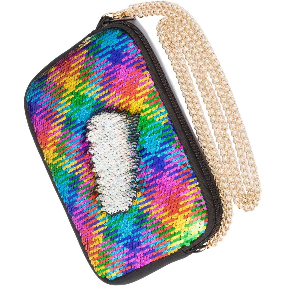 Clutch Purses for Women Neoprene Sequin Bag Detachable Chain Crossbody Wallets