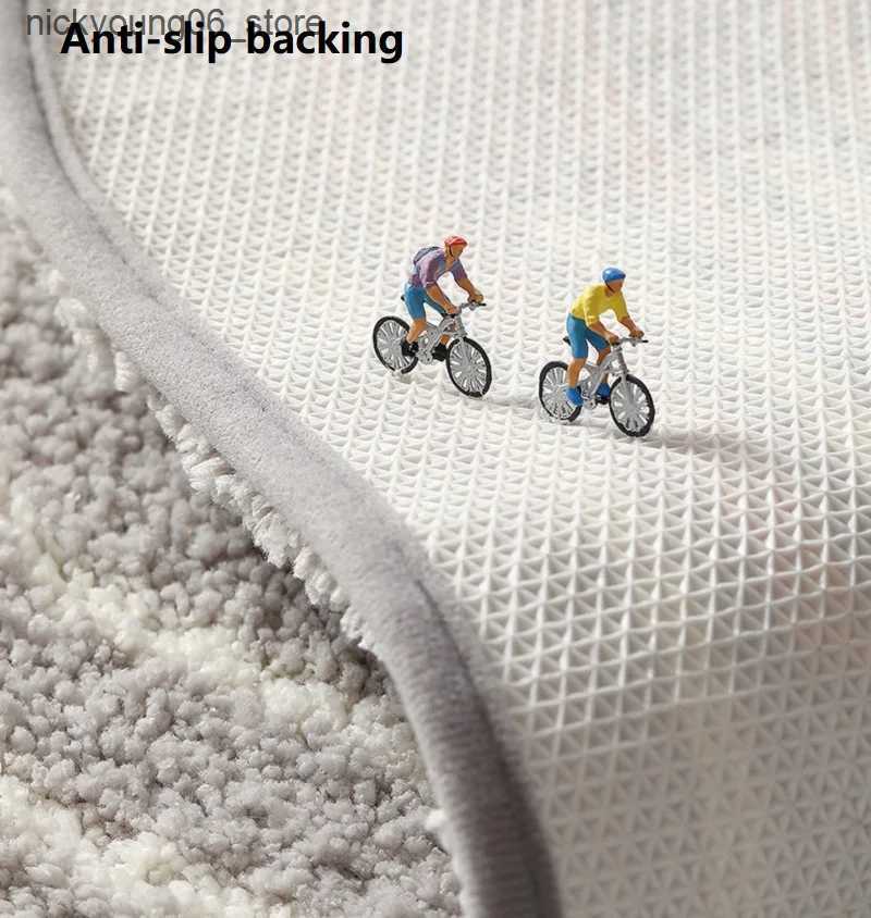 Non-Slip Bath Mats Inyahome Farmhouse Bathmat Floor Runner Rug Floral Shape Bath Mats Non-Slip Modern Carpet Washable Floor Mats L240910