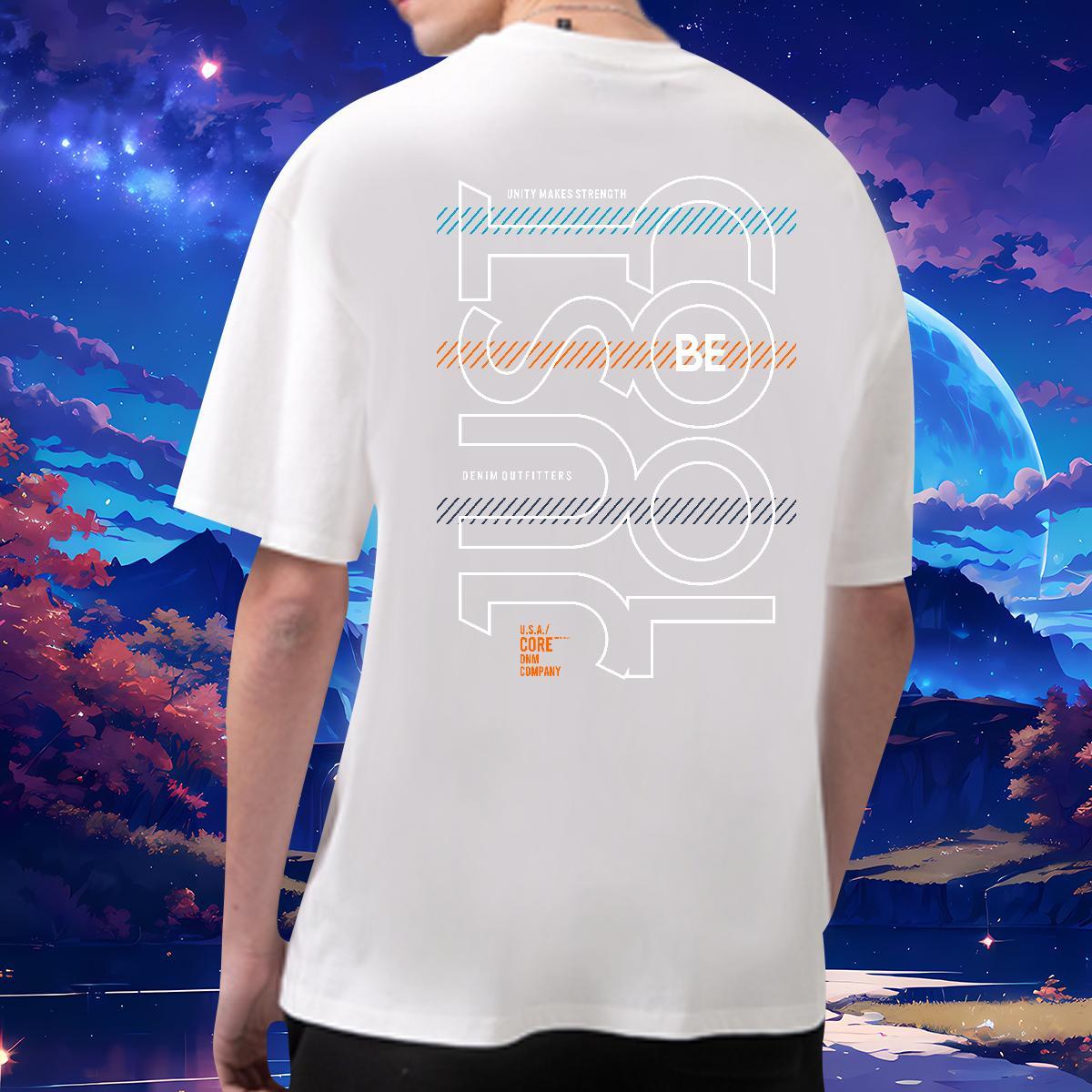 Loose T-Shirts 230g 100% Cotton letter Anime Printing Street Custom Cartoon Breathable Short Sleeve Men Tees New Arrival Clothes