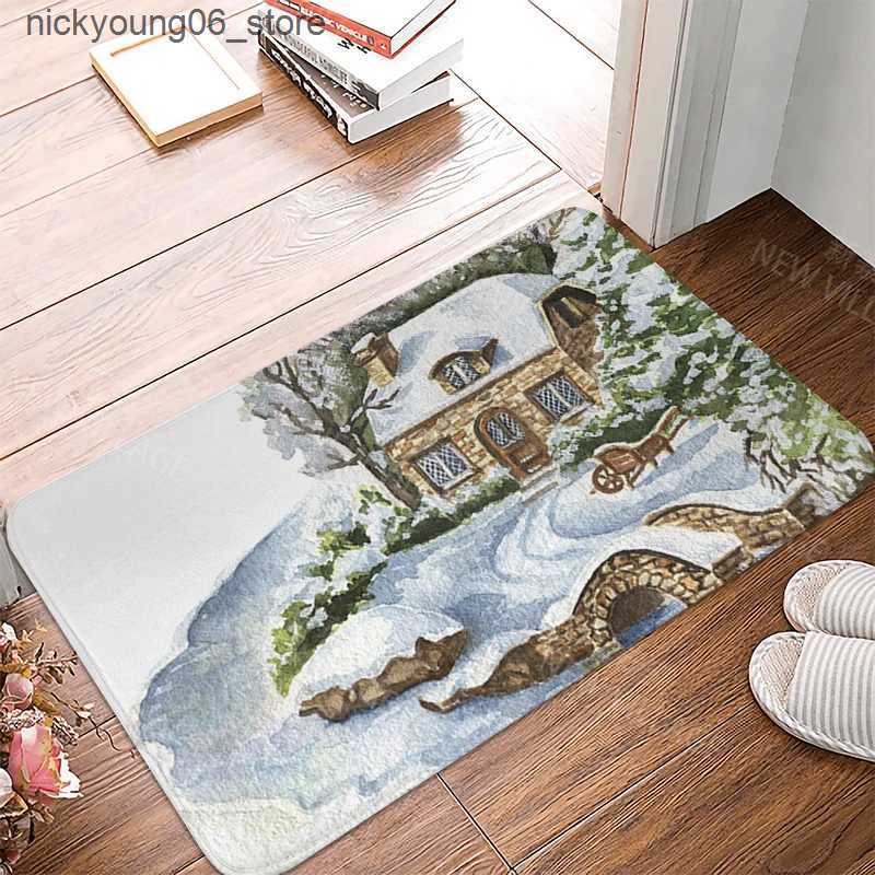 Non-Slip Bath Mats Christmas series anti slip shower mat bathroom carpet shower mat home decoration floor mat kitchen bedroom living room door mat L24