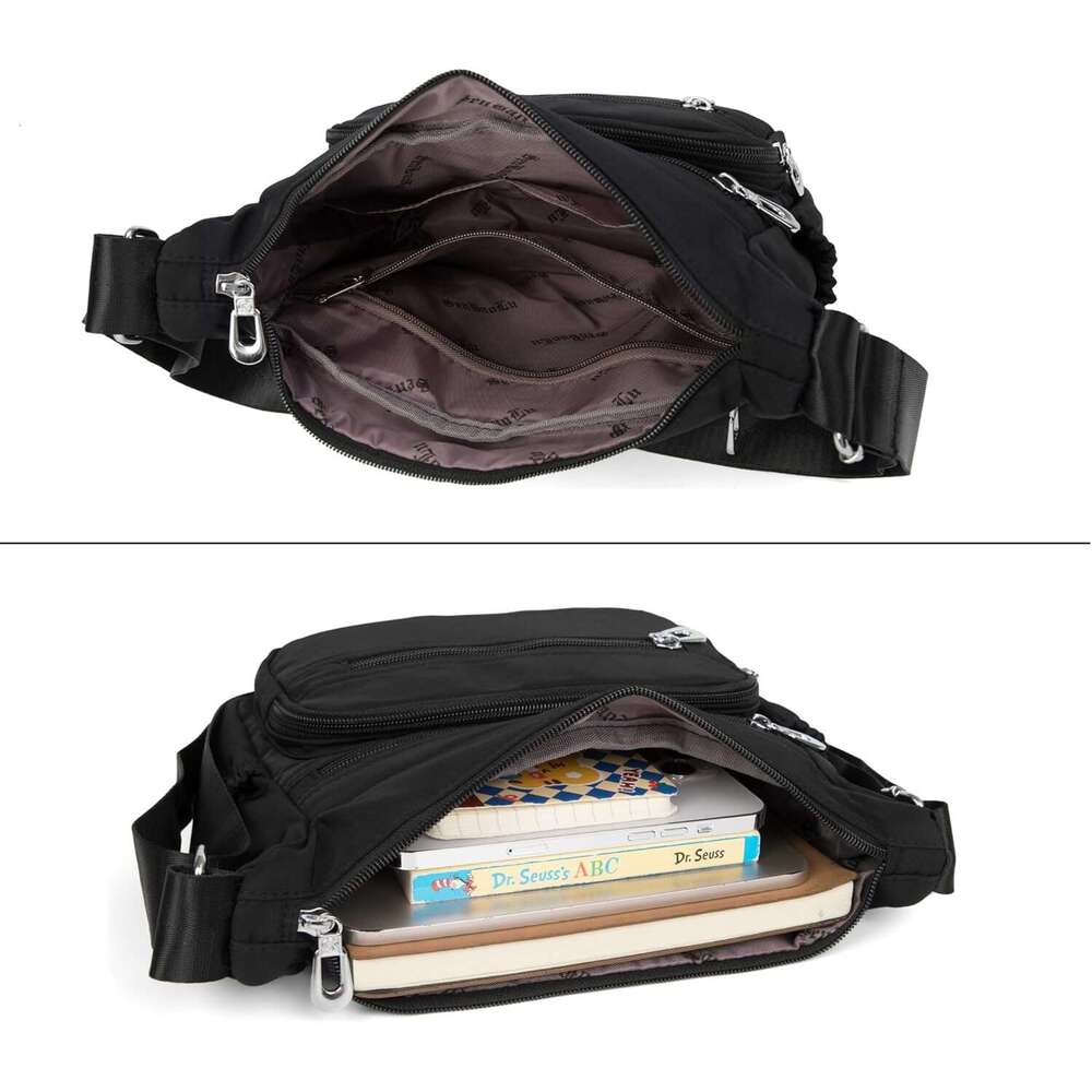 Nylon ral Multi-Pocket Crossbody Purse Bags for Women Travel Shoulder Bag