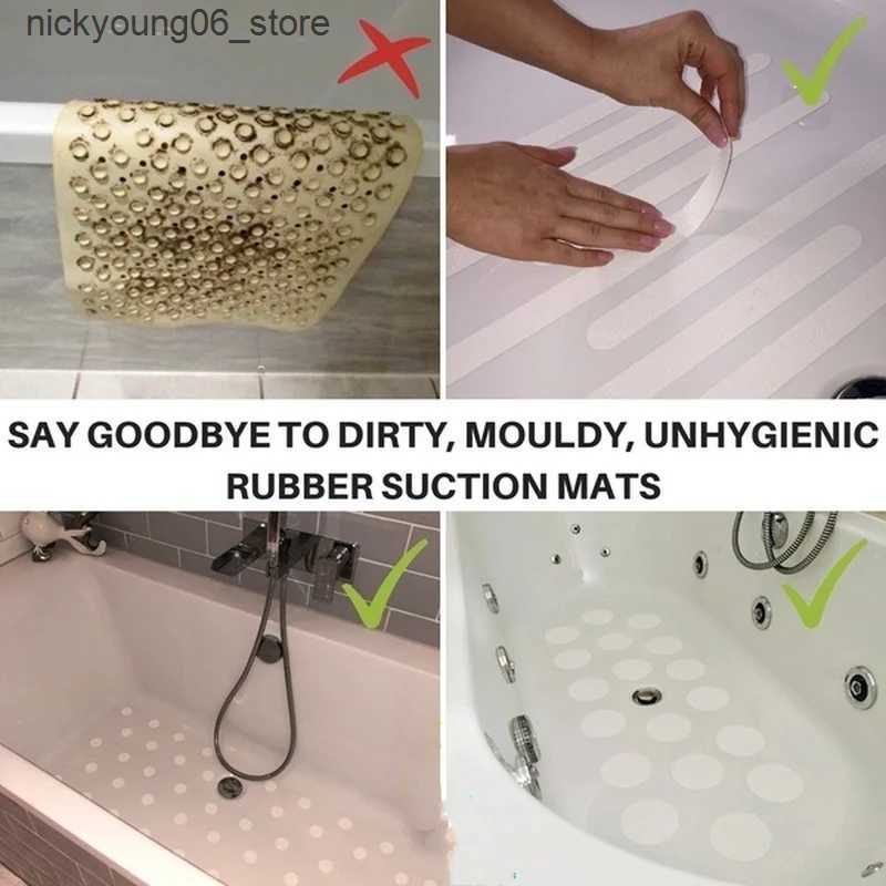 Non-Slip Bath Mats 12PCS Bathroom Slip Transparent Non-Slip Wavy Sticker Bathtub/Step/Baby Anti-fall Purpose High Strength Paste Safety Tape Pad L2409