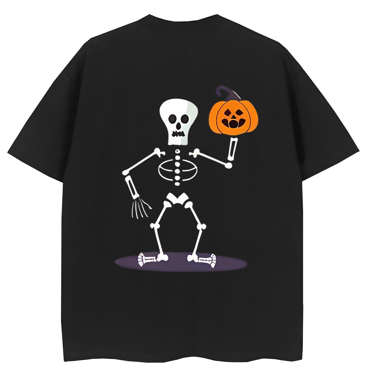 2024 Woman T Shirts 100% Cotton 230g Crew Neck Sports Casual halloween Womens Tshirts Female Floral Print Clothes Shirt