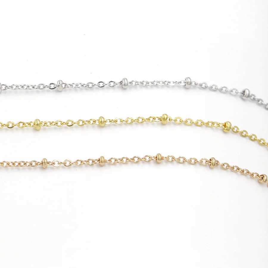 304 Stainless Steel 1.5mm 2mm Wide Chain 45cm 50cm 55cm 60cm Bead NecklaceX241010